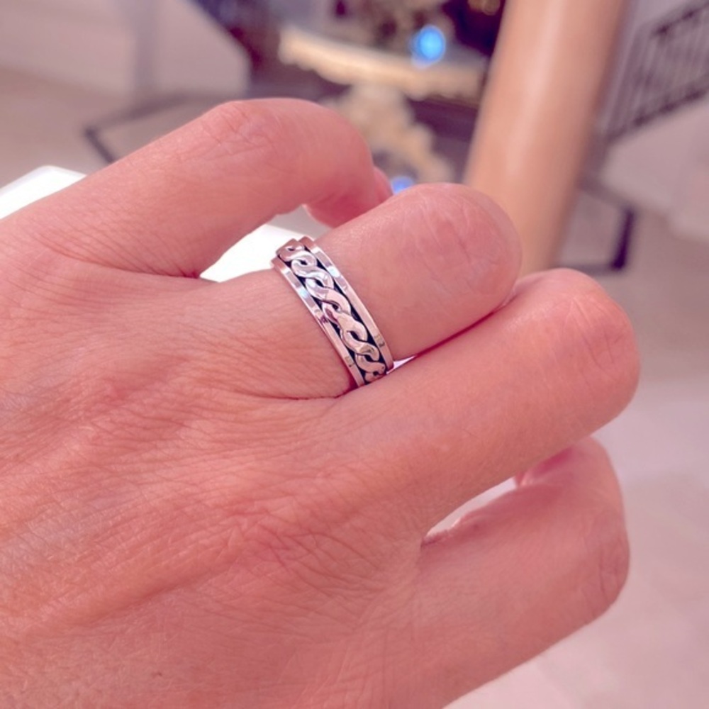 6mm 925 Sterling silver Rope design Ring wedding Band available sizes 5 6 7 8 9